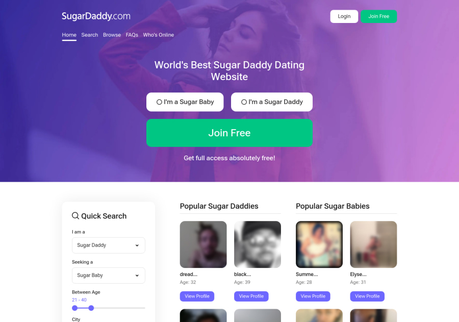 blak sugar daddy online dating site